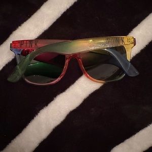 Rainbow tie dye custodial secret love pink sunglasses